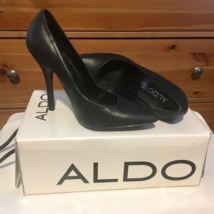Aldo Soft Leather Black Heels